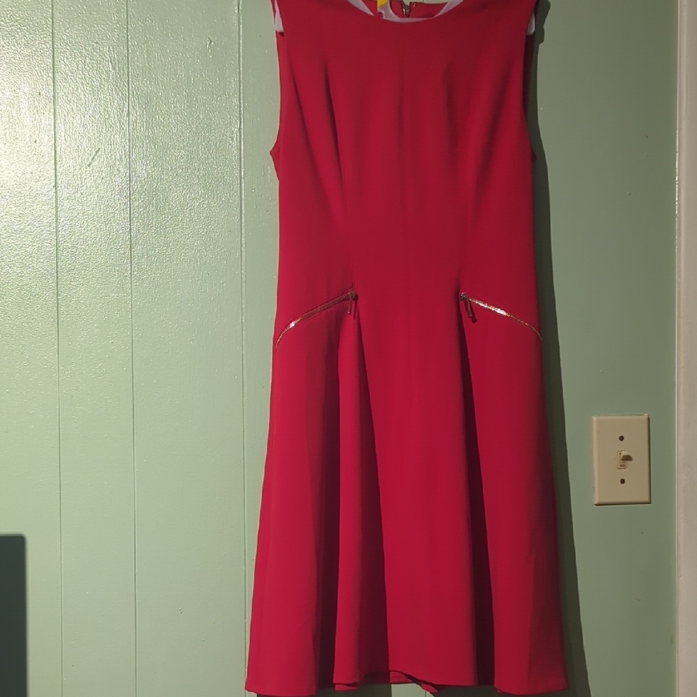 Tommy Hilfiger Pink Pleated Midi Dress